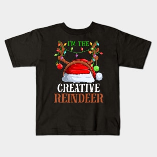 Im The Creative Reindeer Christmas Funny Pajamas Funny Christmas Gift Kids T-Shirt